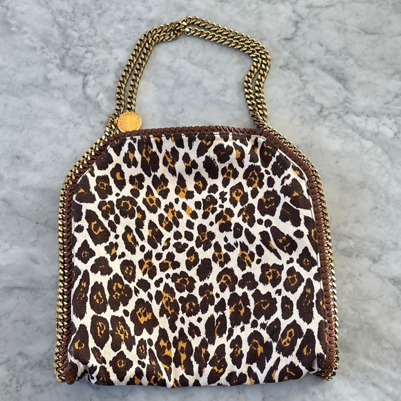 Stella McCartney Handbags - Stella McCartney - Brown Yellow Leopard Print on Cream Canvas Bag & Gold Chain